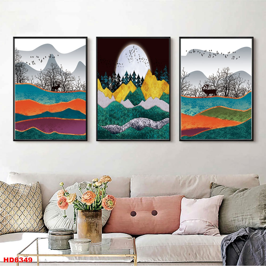 Bo 3 Tranh Canvas Co Vien Hien Dai Trang Tri Quan Tra Sua Ca Phe OHA Decor 1 - TRANH CANVAS TPHCM GIÁ TẬN XƯỞNG UY TÍN NHẤT HIỆN NAY tranh canvas TPHCM