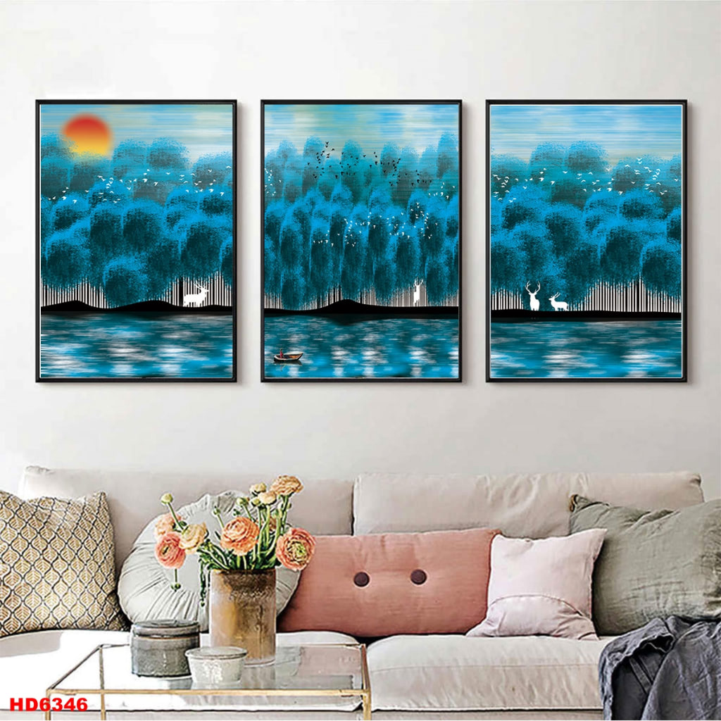 Bo 3 Tranh Canvas Co Vien Hien Dai Trang Tri Quan Tra Sua Ca Phe OHA Decor - TRANH CANVAS TPHCM GIÁ TẬN XƯỞNG UY TÍN NHẤT HIỆN NAY tranh canvas thiên nhiên
