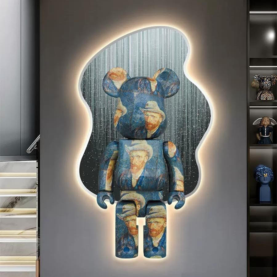 SKU 0202 - Tranh tráng gương 3D Led Gấu Kwas Bearick – OhaDecor Tranh tráng gương 3D Led Gấu Kwas bearick