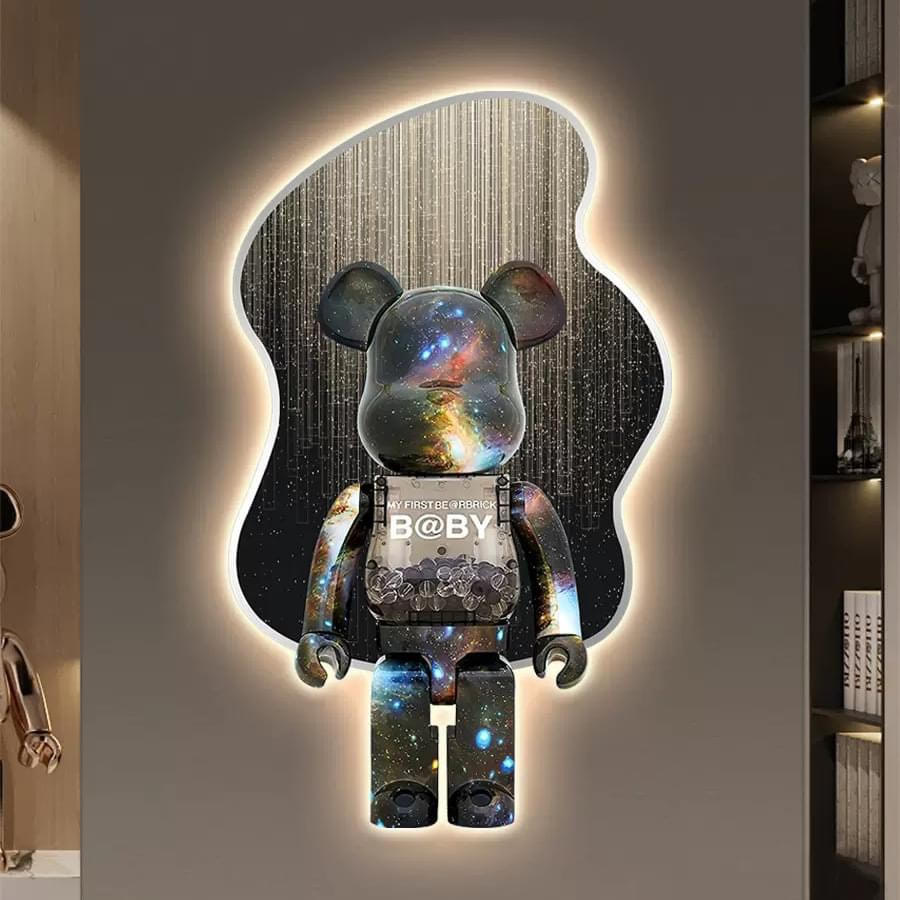 SKU 0404 - Tranh tráng gương 3D Led Gấu Kwas Bearick – OhaDecor Tranh tráng gương 3D Led Gấu Kwas bearick