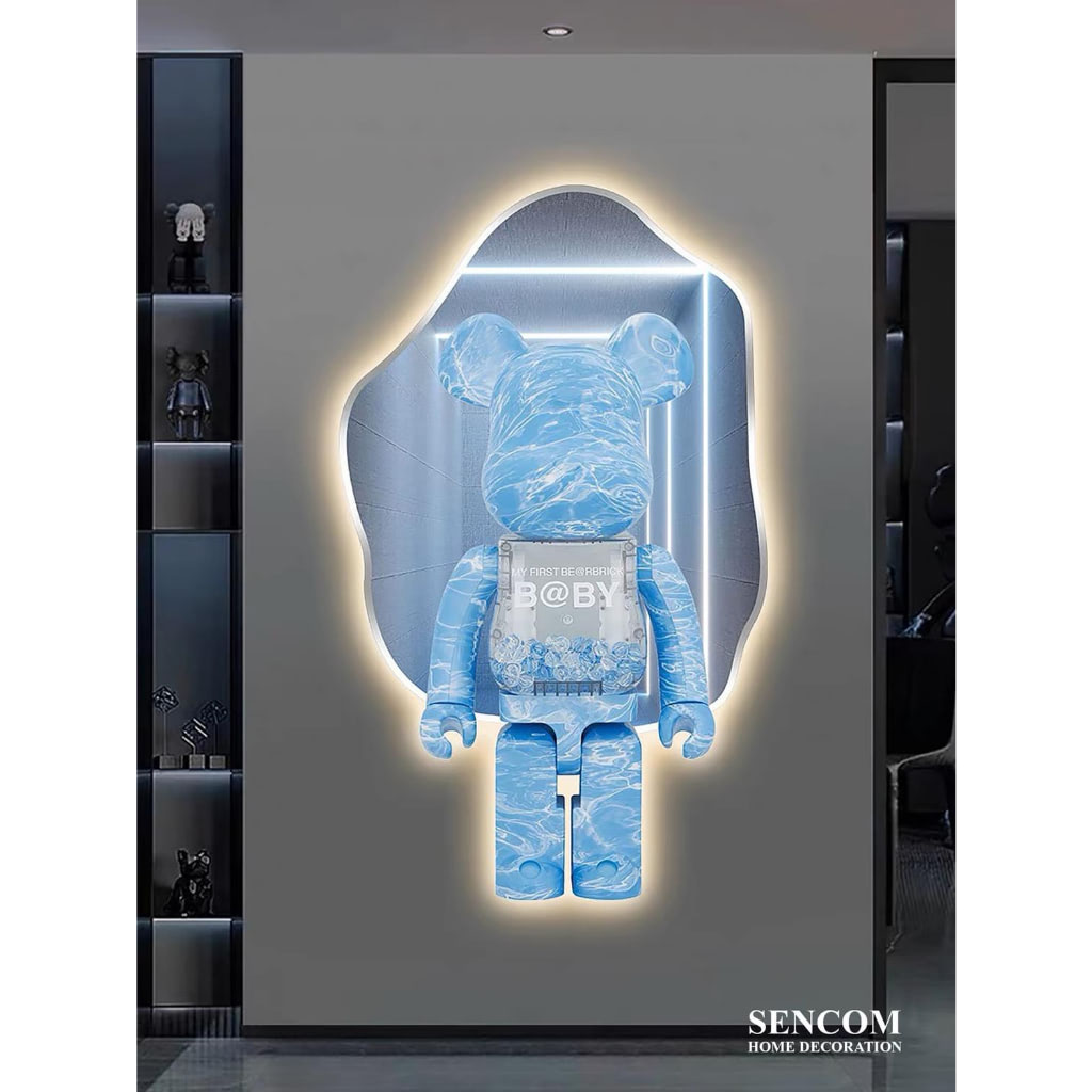SKU 0505 - Tranh tráng gương 3D Led Gấu Kwas Bearick – OhaDecor Tranh tráng gương 3D Led Gấu Kwas bearick