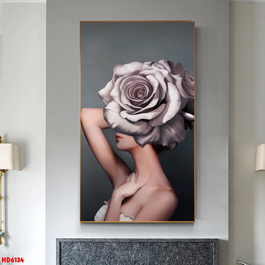 Tranh CANVAS co gai trang tri treo tuong khung go tran vien cao cap - MUA TRANH CANVAS TRÀN VIỀN Ở SƠN LA tranh canvas tràn viền ở Sơn La