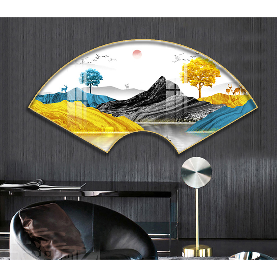 Tranh Quat Trang Guong Cao Cap Chu De Nui Song Hung Vi Trang Tri Phong Ngu Bep Khach OHA Decor 1 - MUA TRANH QUẠT Ở NGHỆ AN Tranh Quạt Tráng Gương Cao Cấp Chủ Đề Núi Sông Hùng Vĩ Trang Trí Phòng Ngủ Bếp Khách OHA Decor