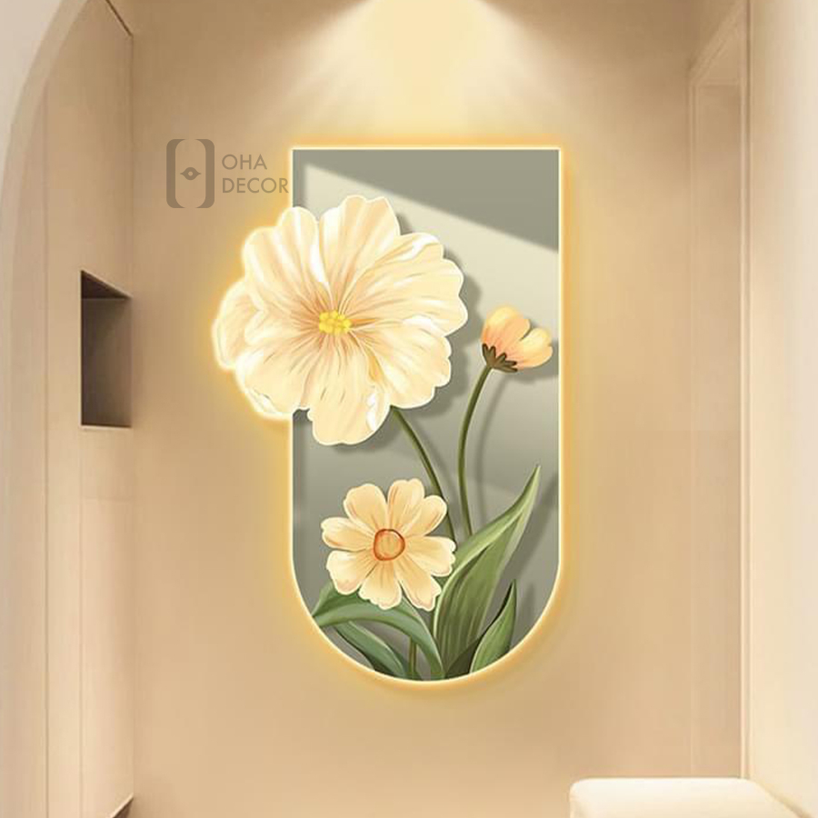 Tranh Trang Guong Treo Tuong 3D LED Hoa Trang Tri Nha Quan Ca Phe Hien Dai Dep OHA Decor - TRANH TRÁNG GƯƠNG 3D LED ĐỒNG NAI CHO CAFE tranh tráng gương 3D LED Đồng Nai