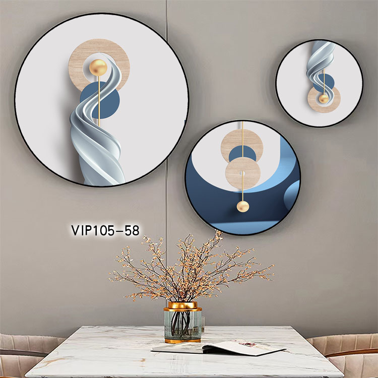 VIP105 58 - TRANH TRÒN Ở LÂM ĐỒNG CHO HOMESTAY SANG TRỌNG bộ tranh tròn 3 ảnh cách điệu