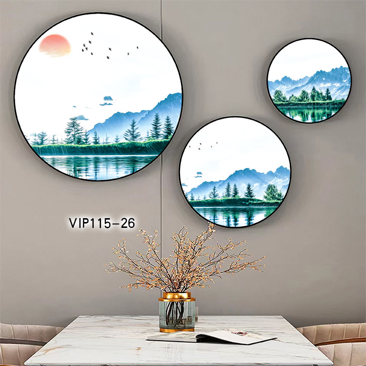 VIP115 26 - TRANH TRÒN Ở LONG AN NGHỆ THUẬT SANG TRỌNG 2023 Tranh tròn 3 ảnh thiên nhiên