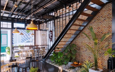 Thi công quán cafe tiền chế Quảng Nam - OhaDecor 5 quan cafe nha thep tien che 1