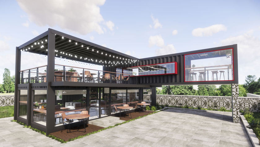 thi công quán cafe tiền chế hội an