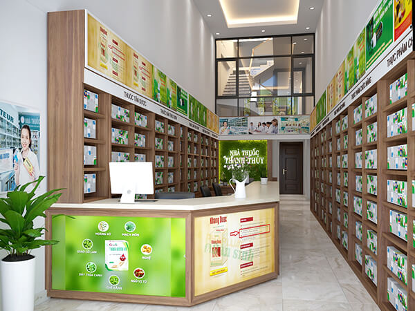 Thi Công Quầy Thuốc Tây Tiền Chế Ở Pleiku