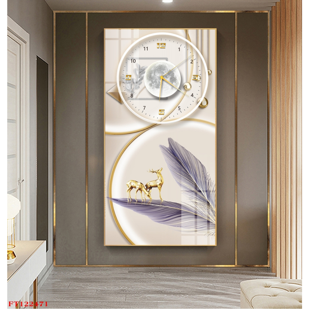 Tranh LED 3D Đính Đá Nha Trang đính đá lông vũ và nai