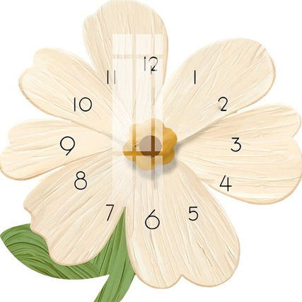 主图 04 2 - Tranh Led 3D Đồng Hồ Đà Nẵng Dành Cho Phòng Khách Tranh Đồng Hồ Bông Hoa Khung Vuông