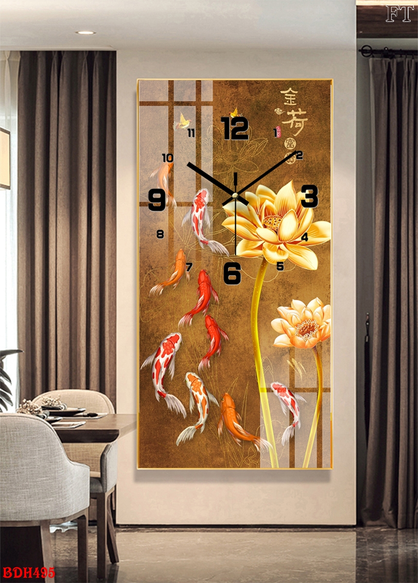 BDH495 - Đồng Hồ Tranh Tráng Gương Nha Trang Đồng hồ tranh tráng gương Nha Trang trừu tượng