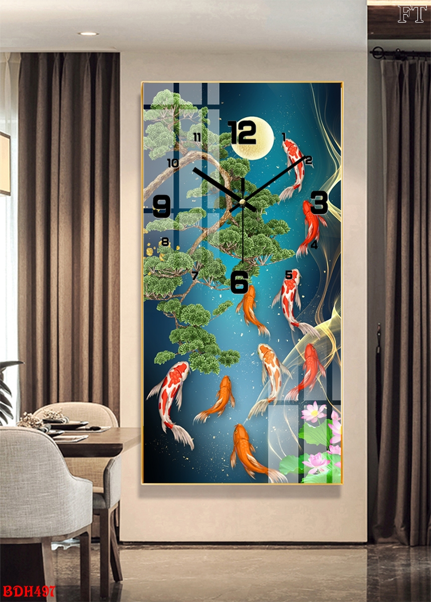 BDH497 - Đồng Hồ Tranh Tráng Gương Nha Trang Đồng hồ tranh tráng gương Nha Trang phong cảnh