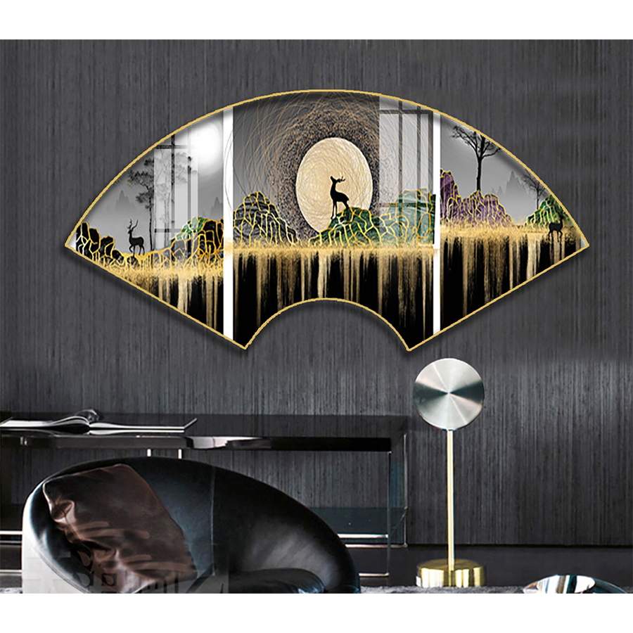 Tranh Quat Trang Guong Cao Cap Treo Tuong Phong Khach Ngu Bep Dac Sac OHA Decor 1 - TRANH QUẠT SÀI GÒN GIÁ TẬN XƯỞNG UY TÍN NHẤT HIỆN NAY Kinh nghiệm lựa chọn tranh tranh quạt Sài Gòn