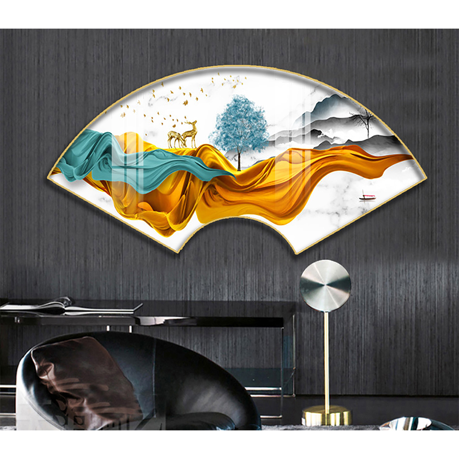 Tranh Quat Treo Tuong Trang Guong Cao Cap Trang Tri Nha Cua Can Ho Cua Hang OHA Decor 1 - TRANH QUẠT SÀI GÒN GIÁ TẬN XƯỞNG UY TÍN NHẤT HIỆN NAY Mẫu tranh tranh quạt Sài Gòn nghệ thuật