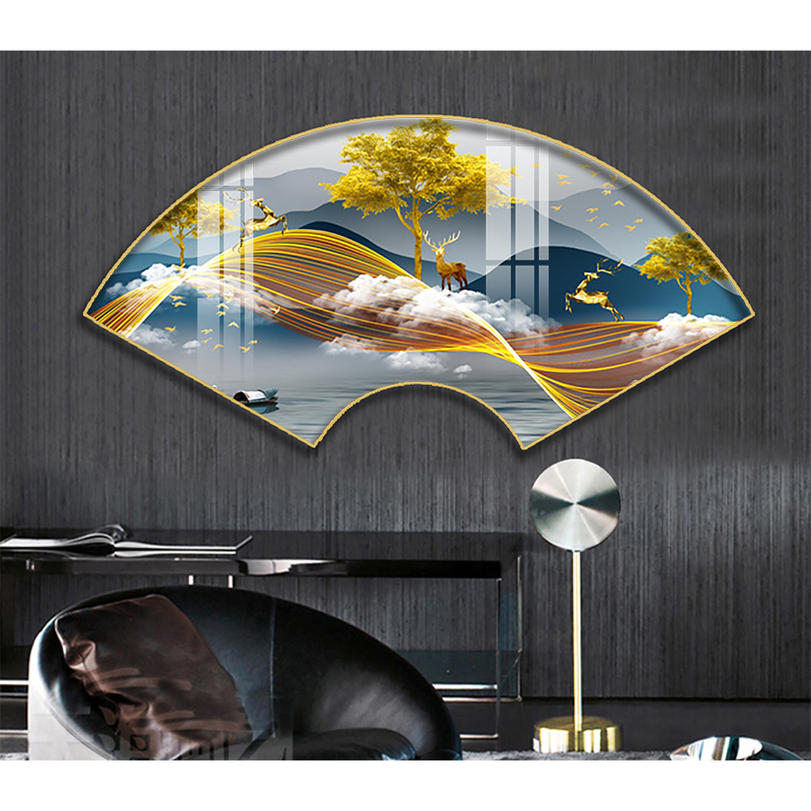 Tranh Quat Treo Tuong Trang Guong Cao Cap Trang Tri Nha Cua Can Ho Cua Hang OHA Decor 2 - TRANH QUẠT SÀI GÒN GIÁ TẬN XƯỞNG UY TÍN NHẤT HIỆN NAY Mẫu tranh tranh quạt Sài Gòn trang trí nội thất