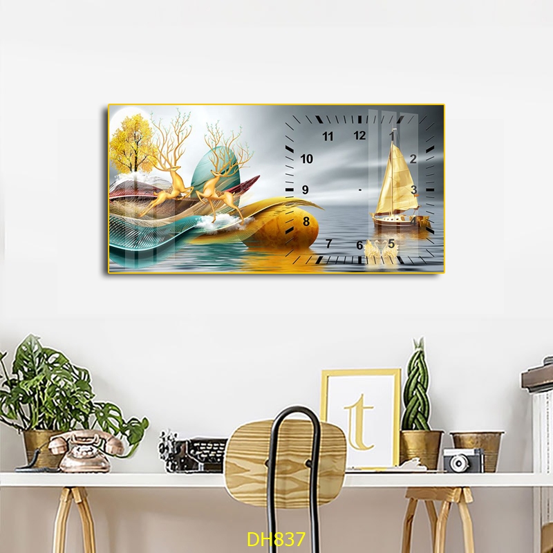 dong ho tranh trang guong ben tre ohadecor 3 - Mua Đồng Hồ Tranh Tráng Gương Bến Tre Tranh đồng hồ tráng gương sơn dầu