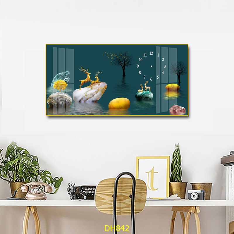 dong ho tranh trang guong ben tre ohadecor 6 - Mua Đồng Hồ Tranh Tráng Gương Bến Tre Tranh đồng hồ tráng gương trừu tượng