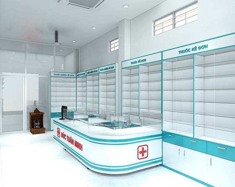 thi cong quay thuoc tay tien che o tam ky 1 - Thi Công Quầy Thuốc Tây Tiền Chế Ở Tam Kỳ – OhaDecor Thi Công Quầy Thuốc Tây Tiền Chế Ở Tam Kỳ