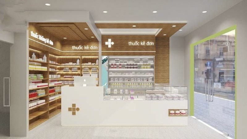 thi cong quay thuoc tay tien che o tam ky 7 - Thi Công Quầy Thuốc Tây Tiền Chế Ở Tam Kỳ – OhaDecor Thi Công Quầy Thuốc Tây Tiền Chế Ở Tam Kỳ