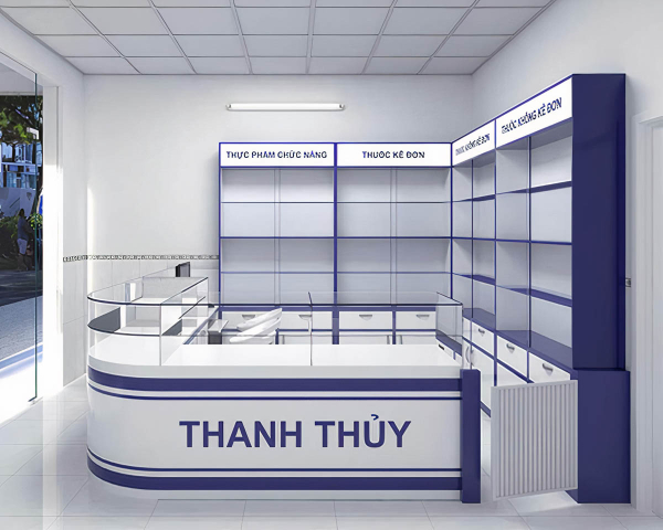 thi cong quay thuoc tay tien che o tam ky - Thi Công Quầy Thuốc Tây Tiền Chế Ở Tam Kỳ – OhaDecor Thi Công Quầy Thuốc Tây Tiền Chế Ở Tam Kỳ