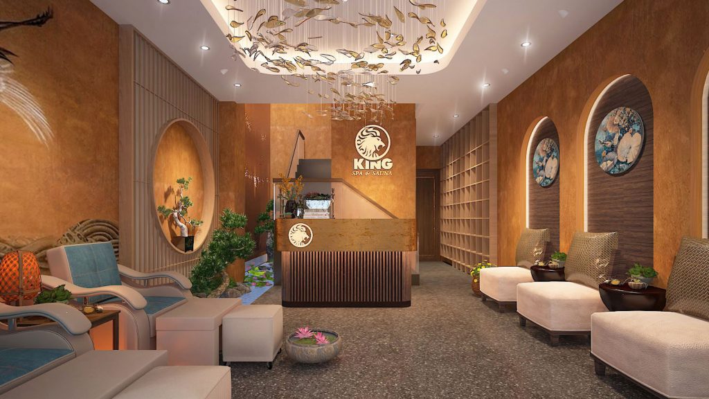 thi công spa 100 triệu hiện đại