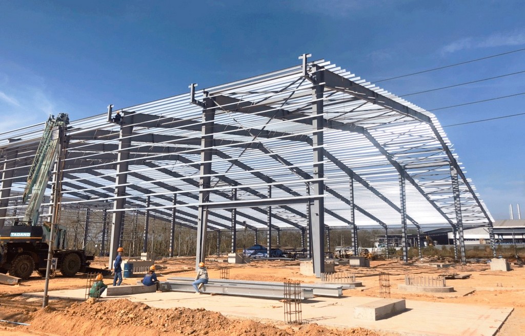 Thi công xưởng kho chứa tiền chế tại Hội An