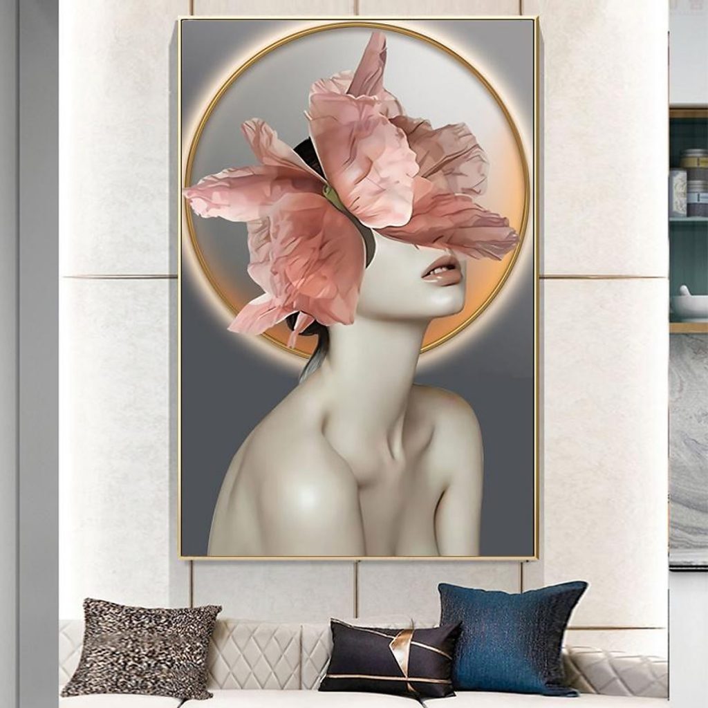 Tranh đèn LED cô gái đẹp cho thẩm mỹ viện