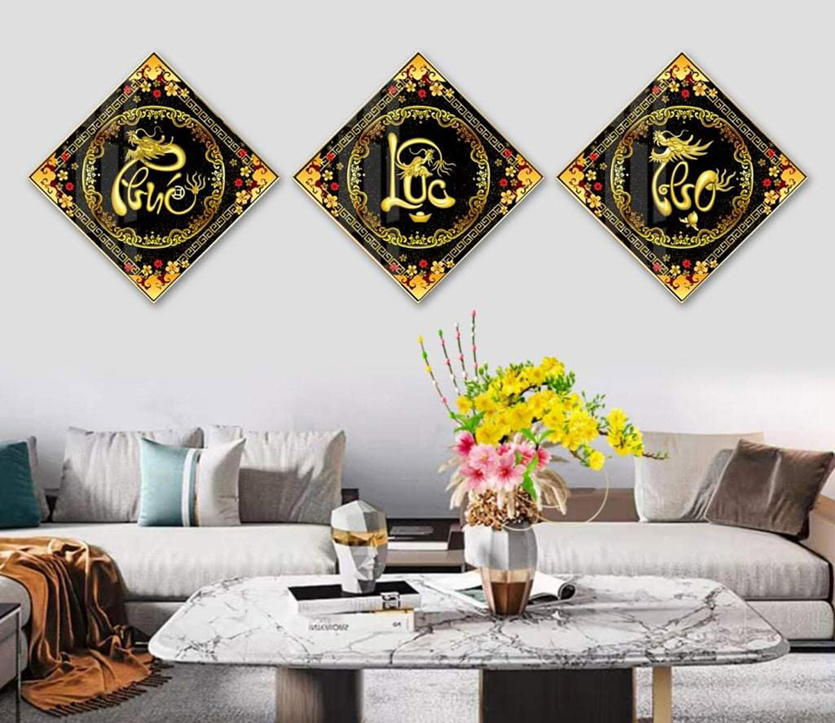 Thiết Kế Tranh Tráng Gương Phúc Lộc Thọ Gia Lai Theo Yêu Cầu 2 Tranh tráng gương phúc lộc thọ Gia Lai