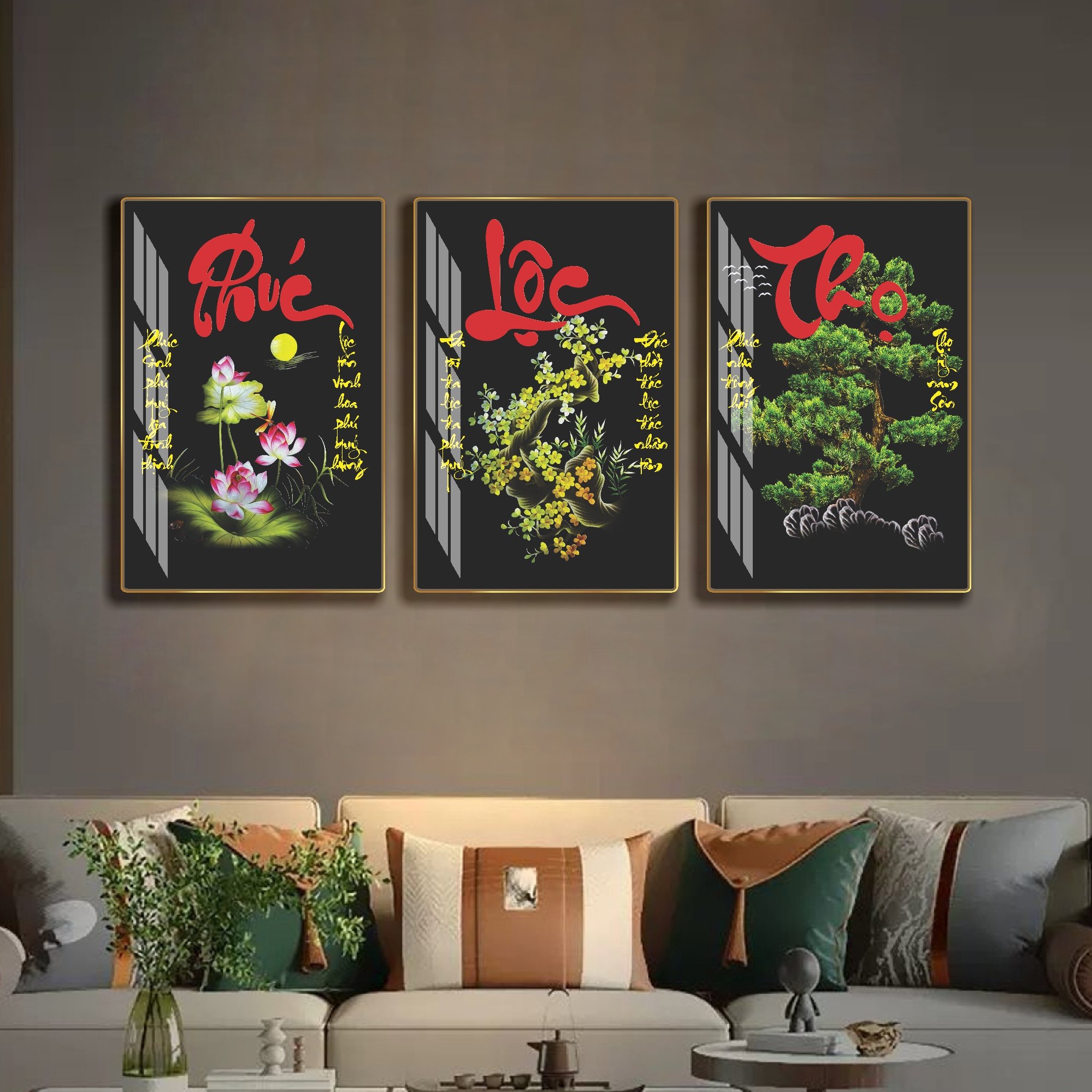 Thiết Kế Tranh Tráng Gương Phúc Lộc Thọ Gia Lai Theo Yêu Cầu 1 Tranh tráng gương phúc lộc thọ Gia Lai