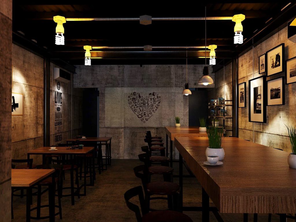 thi công quán cafe giá rẻ ở Quy Nhơn thi công quán cafe hiện đại