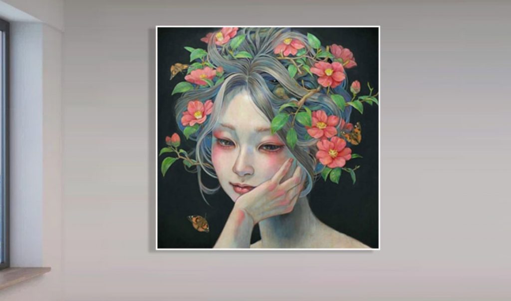 tranh canvas co gai cho tiem trang suc o nghe an 7 1024x603 - Tranh Canvas cô gái cho tiệm trang sức ở Nghệ An Ưu điểm tranh canvas cô gái cho tiệm trang sức