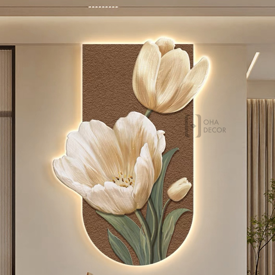 tranh tráng gương 5D ở TPHCM tranh tráng gương 5D hoa tulip