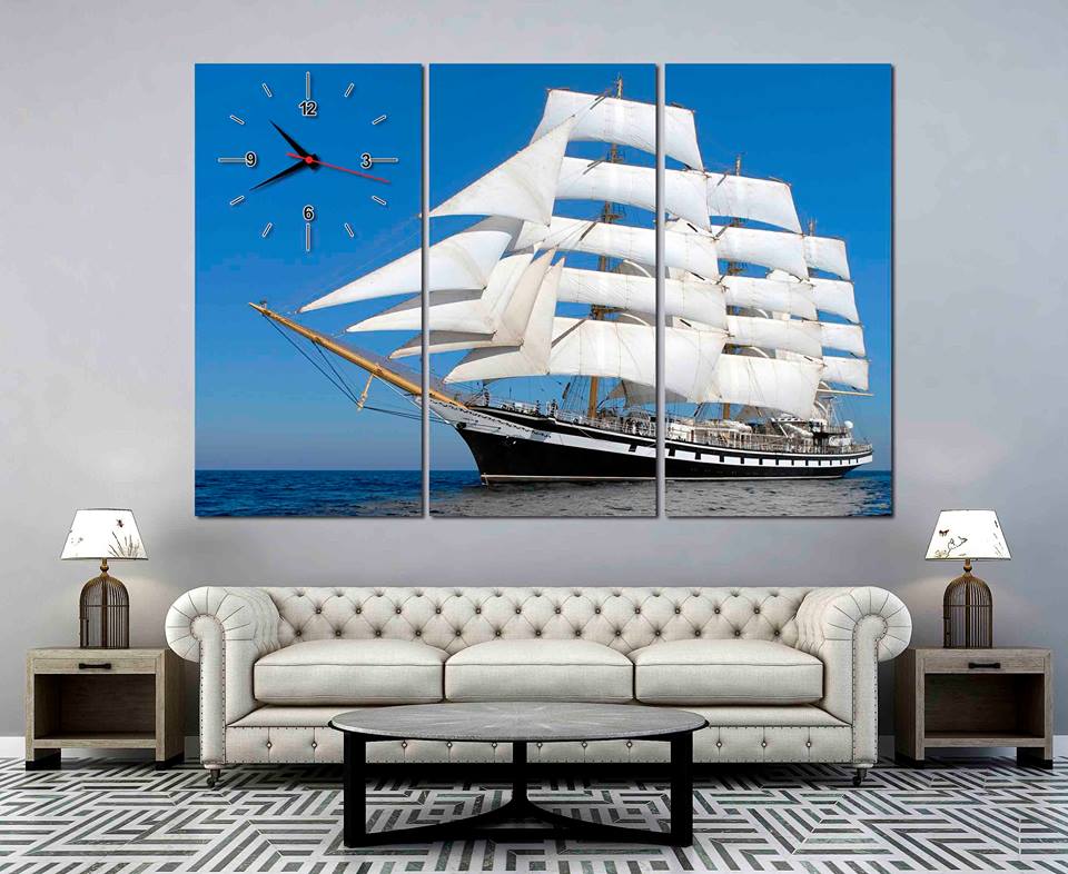 tranh tráng gương thuận buồm xuôi gió đồng hồ