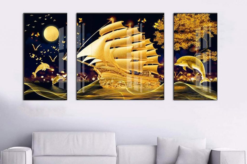 Tranh tráng gương thuận buồm xuôi gió phong thủy