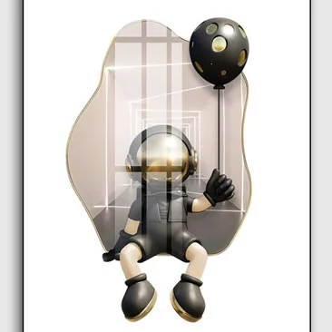 SKU 0606 1 2 - Tranh 3D Led Cắt Phi Hành Gia Khung Dọc