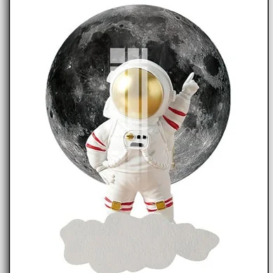 SKU 0808 1 - Tranh 3D Led Cắt Phi Hành Gia Khung Dọc