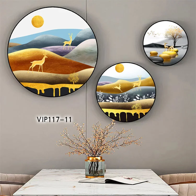 VIP117-11-2.jpg VIP117 11 2 - Bộ 3 tranh tròn treo tường tráng gương Trang trí phòng khách