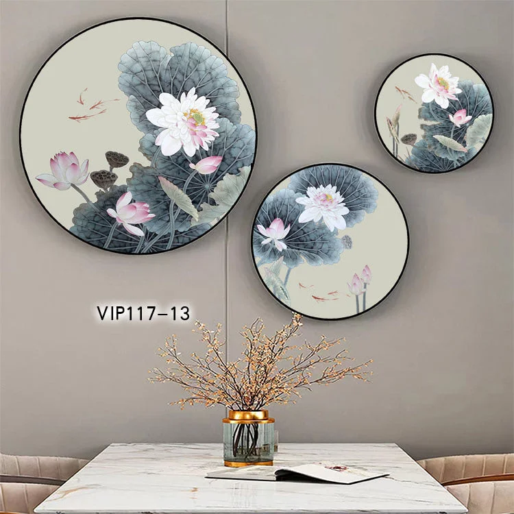 VIP117-13-2.jpg VIP117 13 2 - Bộ 3 tranh tròn treo tường tráng gương Trang trí phòng khách