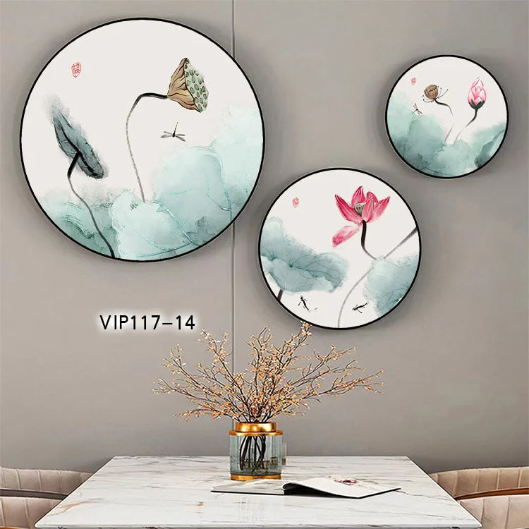 VIP117-14-2.jpg VIP117 14 2 - Bộ 3 tranh tròn treo tường tráng gương Trang trí phòng khách