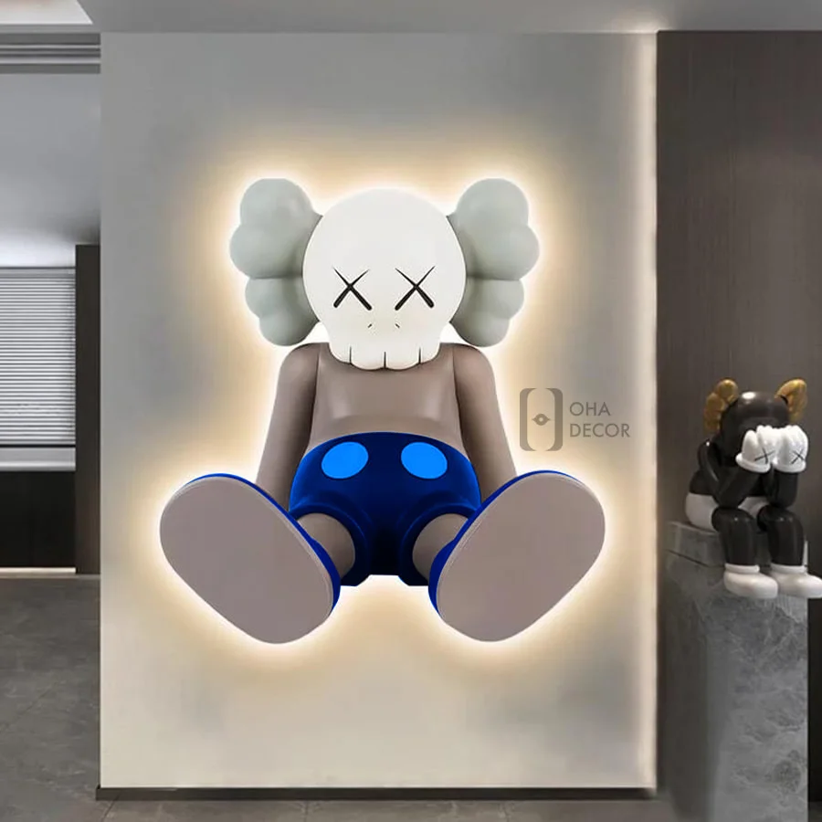 tranh 3d led gau kaws ohadecor 9 - Tranh 3D Led Gấu Kaws