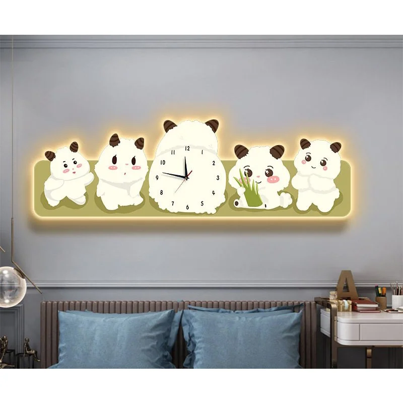 tranh led 3d dong ho dong vat hoat hinh ohadecor 2 5 - Tranh Led 3D Đồng Hồ Động Vật Hoạt Hình
