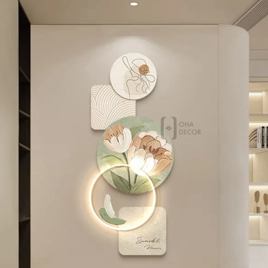 tranh trang guong 3d led hoa tulip bo 5 chieu doc 3 1 - Tranh Tráng Gương 3D LED Hoa Tulip Bộ 5 Chiều Dọc