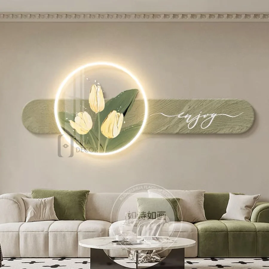 tranh trang guong led 3d hoa tulip 1 1 - Tranh Tráng Gương LED 3D Hoa Tulip