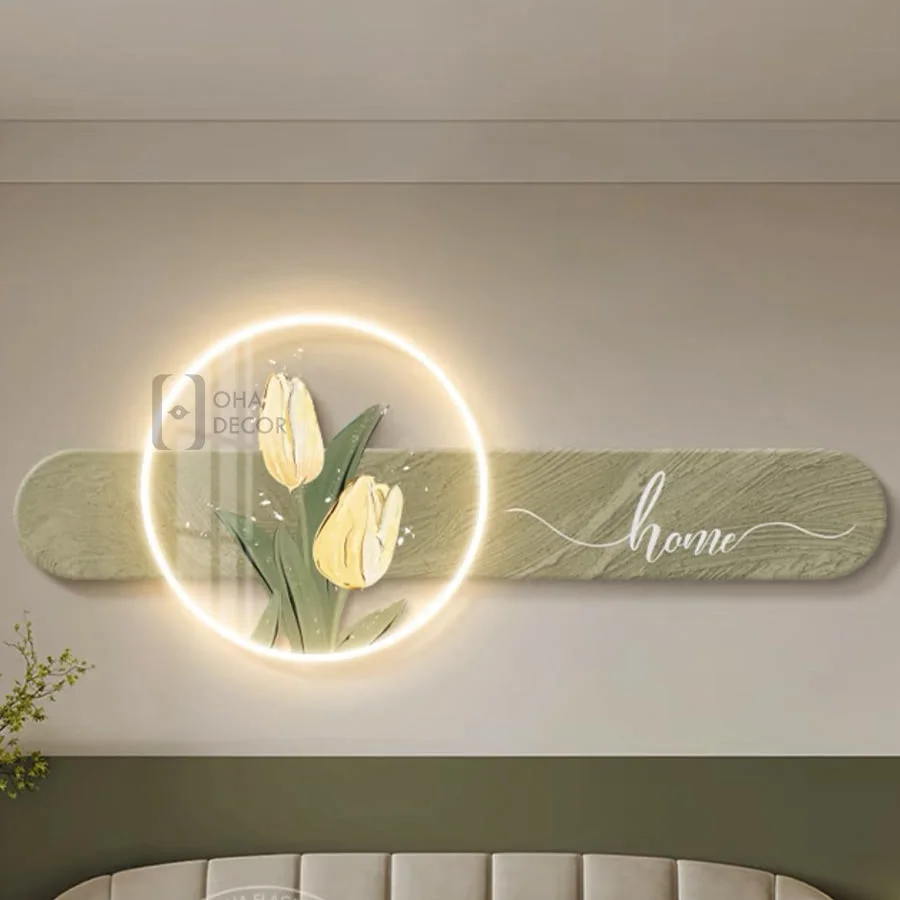 tranh trang guong led 3d hoa tulip 5 - Tranh Tráng Gương LED 3D Hoa Tulip