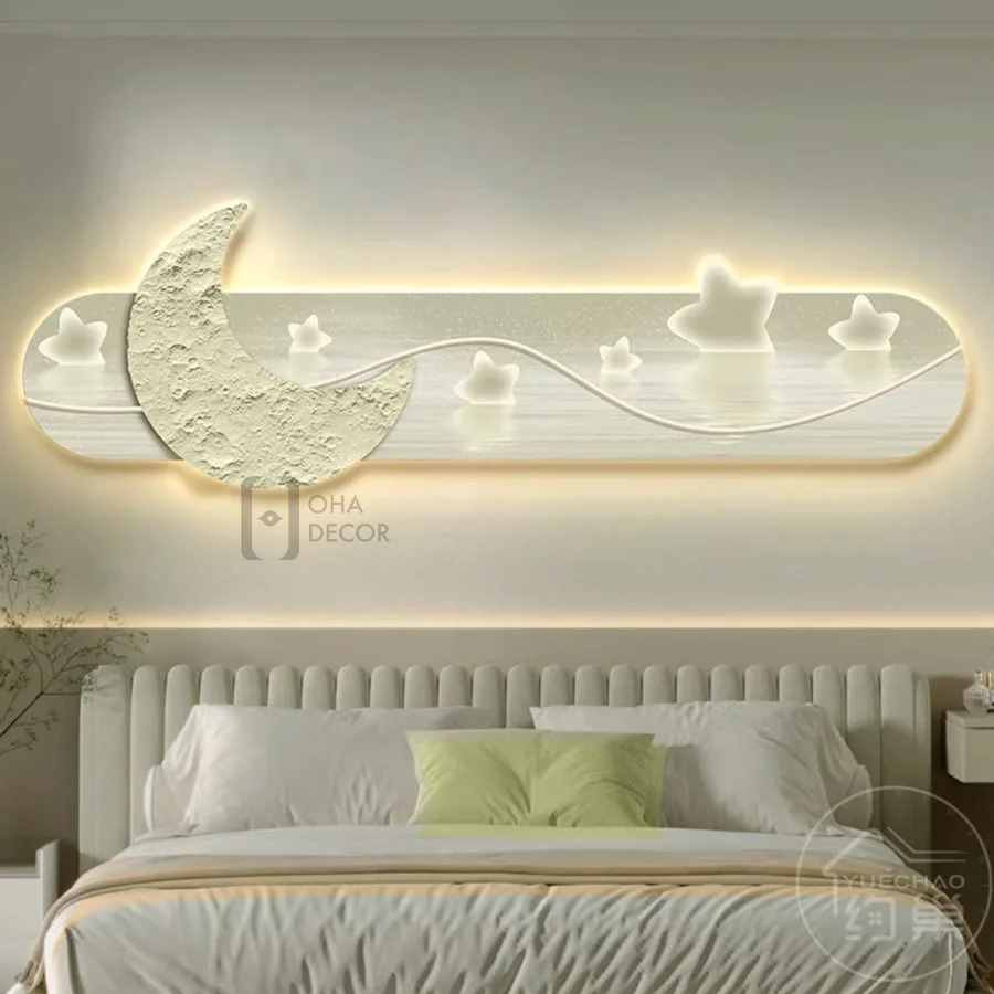 tranh trang guong led 3d mat trang va ngoi sao 1 1 - Tranh Tráng Gương LED 3D Mặt Trăng Và Ngôi Sao