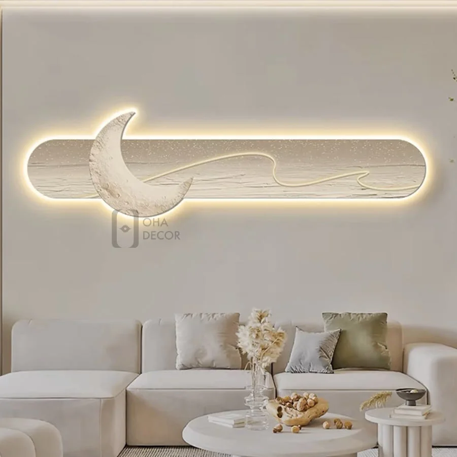 tranh trang guong led 3d mat trang va ngoi sao 4 1 - Tranh Tráng Gương LED 3D Mặt Trăng Và Ngôi Sao