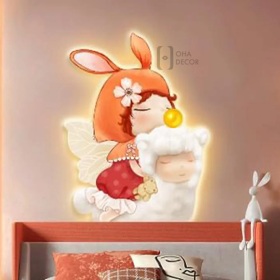 主图 01 1 4 - Tranh Tráng Gương 3D Led Cô Bé