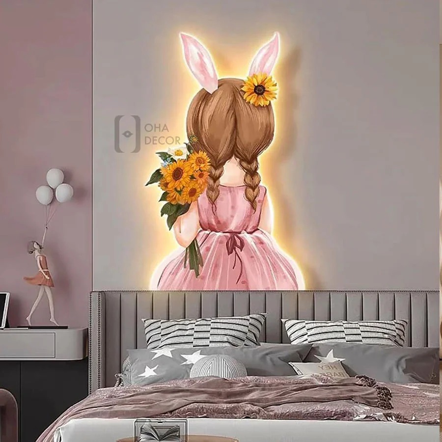 主图 03 5 - Tranh Tráng Gương 3D Led Cô Bé