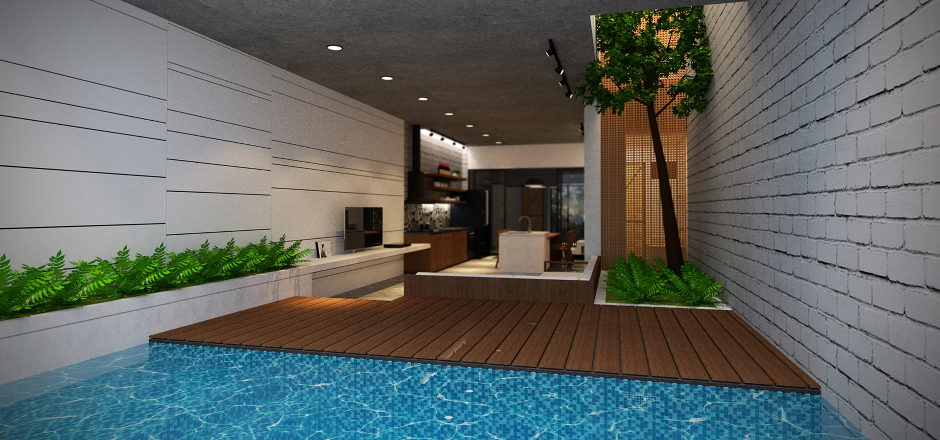 Thiết kế cực kì sáng tạo và độc đáo với hồ bơi trong nhà Nhà phố hiện đại 2 tầng tại Đà Nẵng